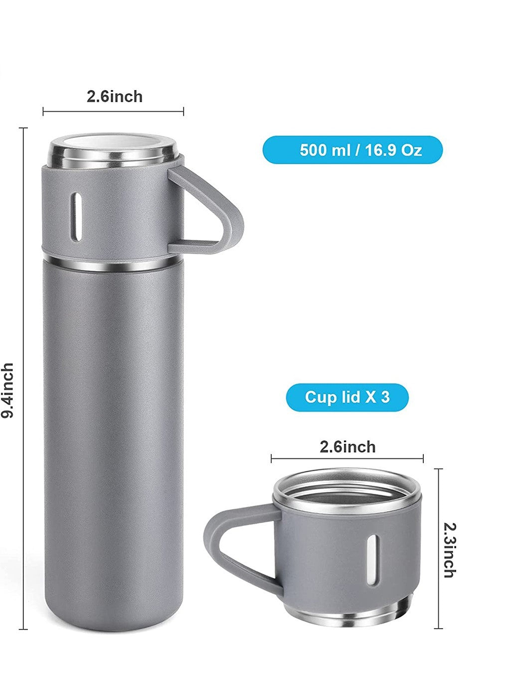Stainless Steel Water Bottle Vacuum Flasks Insulated Cup 500ml